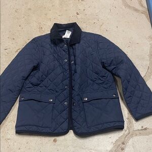 Crewcuts Navy Quilted Jacket with Blue Corduroy Collar